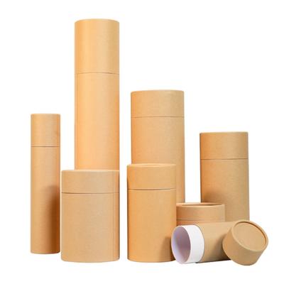 1 Unidad Tubo de Papel Vacío Grueso Redondo de Cuero de Vaca Caja de Embalaje para Botella Roll-on de Aceite Esencial Para Contenedor de Aceite Perfume