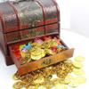10pcs Pirates Gold Coins Plastic Gold Coins Props Game Accessary Funny Playing Toys for Kids Children Gold Coins Props (Golden)