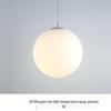 Minimalist Rotating Stair Chandelier: Irregular Long Duplex Pendant with Large Round Ball in Cream