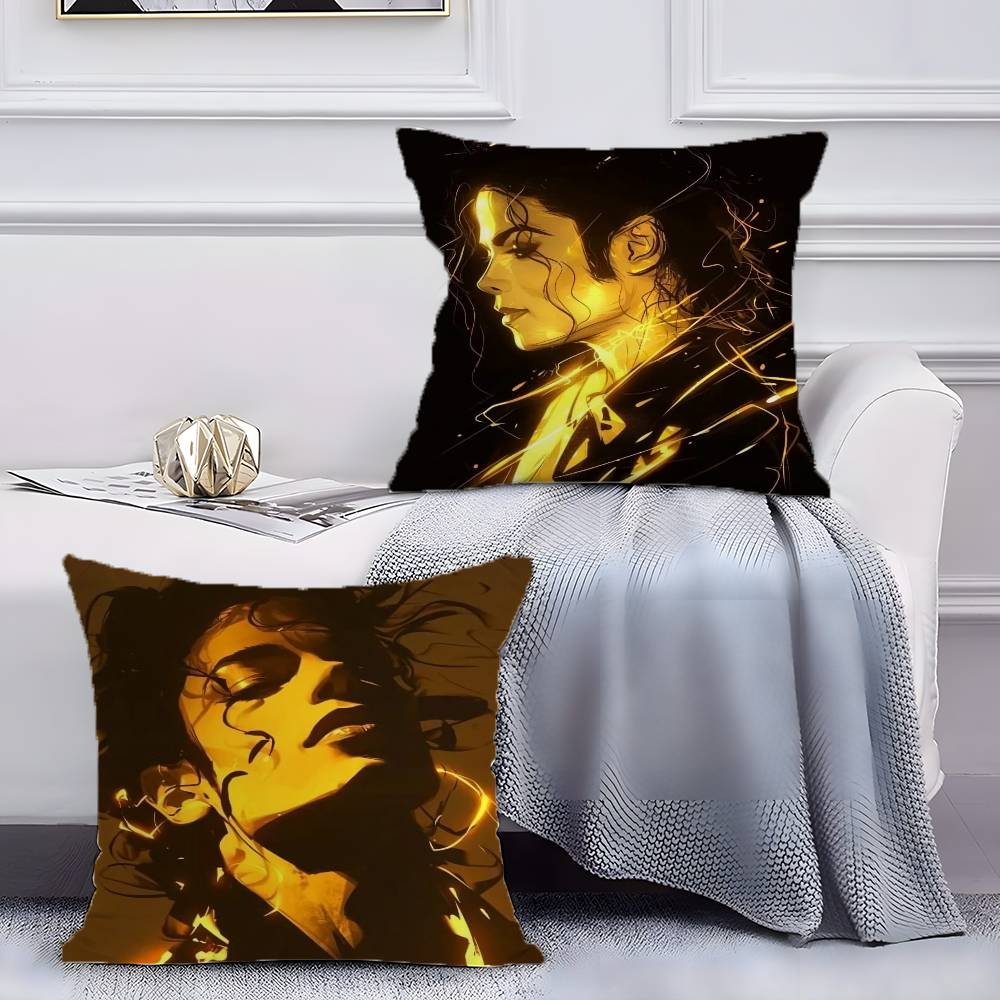 The King of Pop Michael Jackson-A Pillow Case Anti-dustmite Pillowcase Invisible Zipper Silky Short Plush Sofa Cushion Cover