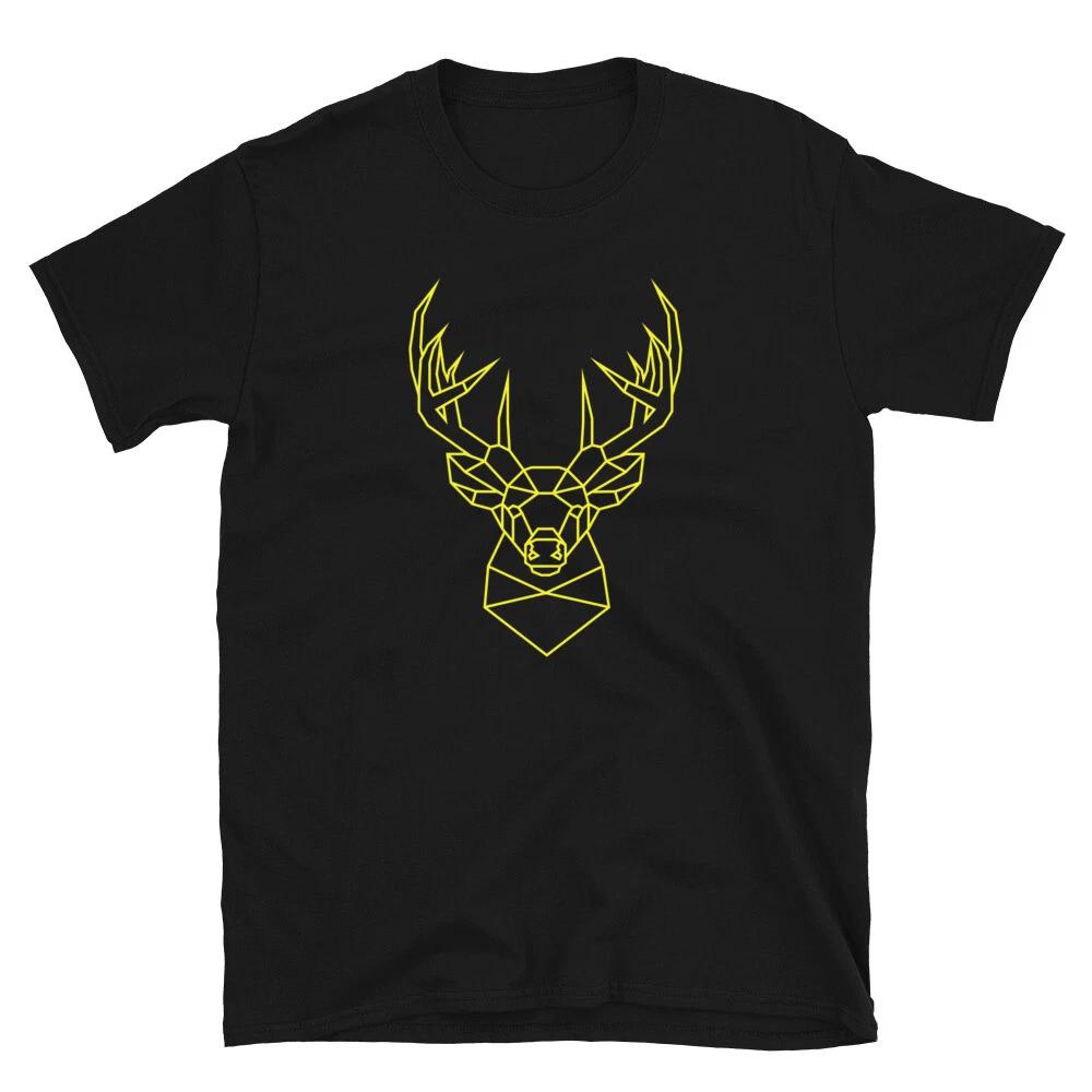 Whitetail Deer Yellow Animal Outline Classic Fit T- Shirt L