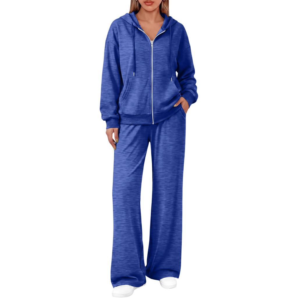 Women's Fashionable Casual Sweatshirt Jacket Set for Fall Winter Comfortable Everyday Wear
