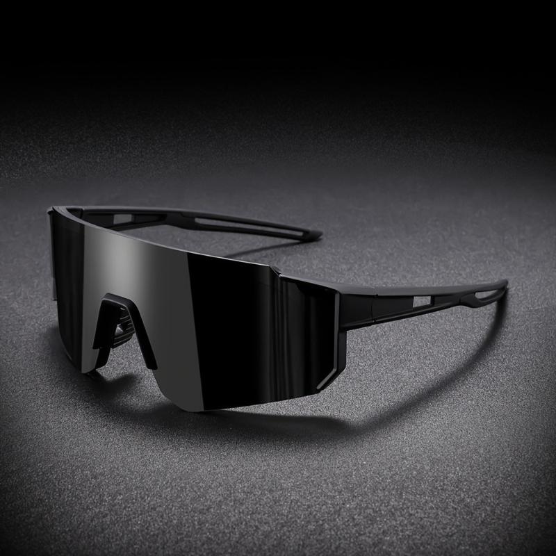 2PCS Fashion New Punk Style Trendy Men's and Women's Integrated Frame Cycling Windproof Sunglasses