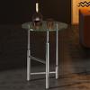 Retro Stainless Steel Coffee Table Luxury Round Glass Corner Tables Living Room Small Side Table Home Decoration Furniture