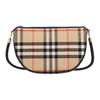 Burberry Olympia Classic Embossed Check Underarm Half-Moon Bag Canvas And Leather Tote Shoulder Bag Women bags Beige 81114131