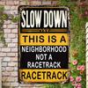 1Pack Slow Down Sign for Neighborhood Traffic Caution Sign  Not a Racetrack Durable Iron Safety Signage Easy Installation