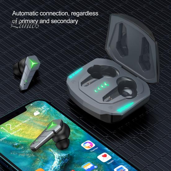 

Bluetooth-compatible Earphones In-ear Low Latency Stereo Deep Bass Wireless Gaming Headsets with RGB Lighting for Fitness