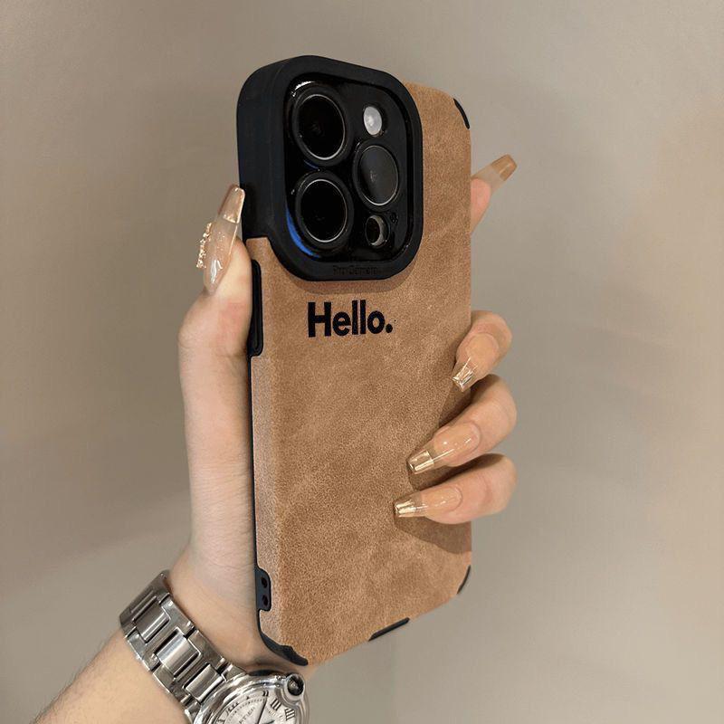 Hello Minimalist English Case for iPhone 16 Pro: Durable Full-Cover Dirt-Resistant Soft Shell