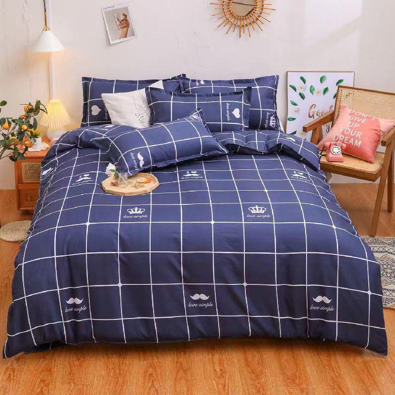 Cotton Dormitory Bedding Set: 3-Piece Quilt Cover and Single Sheet for Student Single Bed.