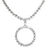 Modische Dekoration Kreis Anhänger Halskette Strass Einfachheit einreihige Kette Design High-End-Accessoires Frauen