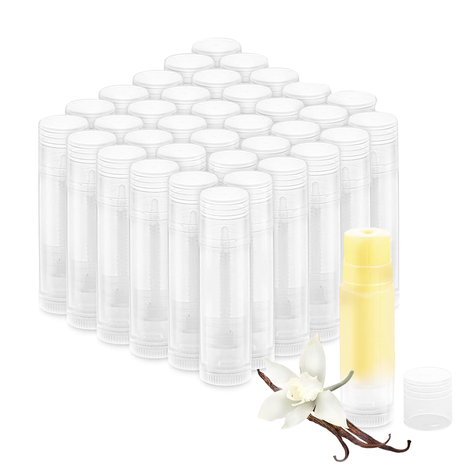 

happykau Футляр для губ, набор из 35 футляров для бальзама для губ, контейнер для бальзама для губ, вращающийся косметический контейнер, контейнер для губ ручной работы, пустой