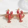 Creative Enamel Stud Earrings Rhinestone Bohemian Dangle Earring Lobster Earrings  Women