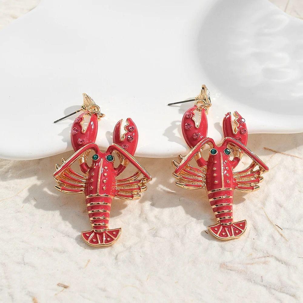 Creative Enamel Stud Earrings Rhinestone Bohemian Dangle Earring Lobster Earrings  Women