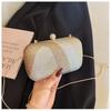 Light Luxury Women'S Dinner Bag Contrasting Color Shiny Rhinestone Clutch Bag Banquet Wedding High-End Chain Evening Bag