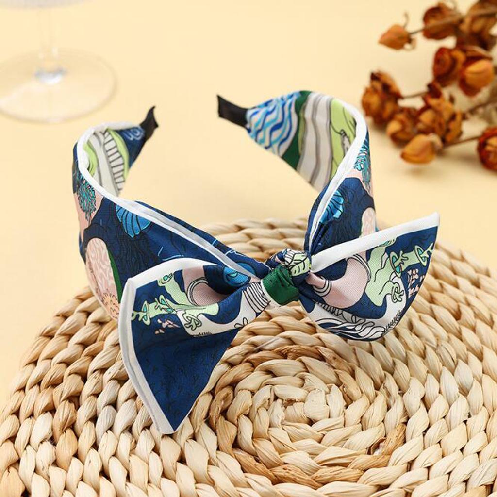 PROLY New Fashion Headband For Women Wide Side Bowknot Hairband Flower Headwear Girls Autumn Hair Accessories