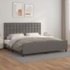 3125595 vidaXL Bed Frame with Headboard Grey 200x200 Cm Faux Leather