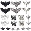 20Pcs 10 Styles Tibetan Style Alloy Pendants, Moth, Mixed Color, 12.5~28x18~43x2~6mm, Hole: 1.2~2.3mm, 2pcs/style