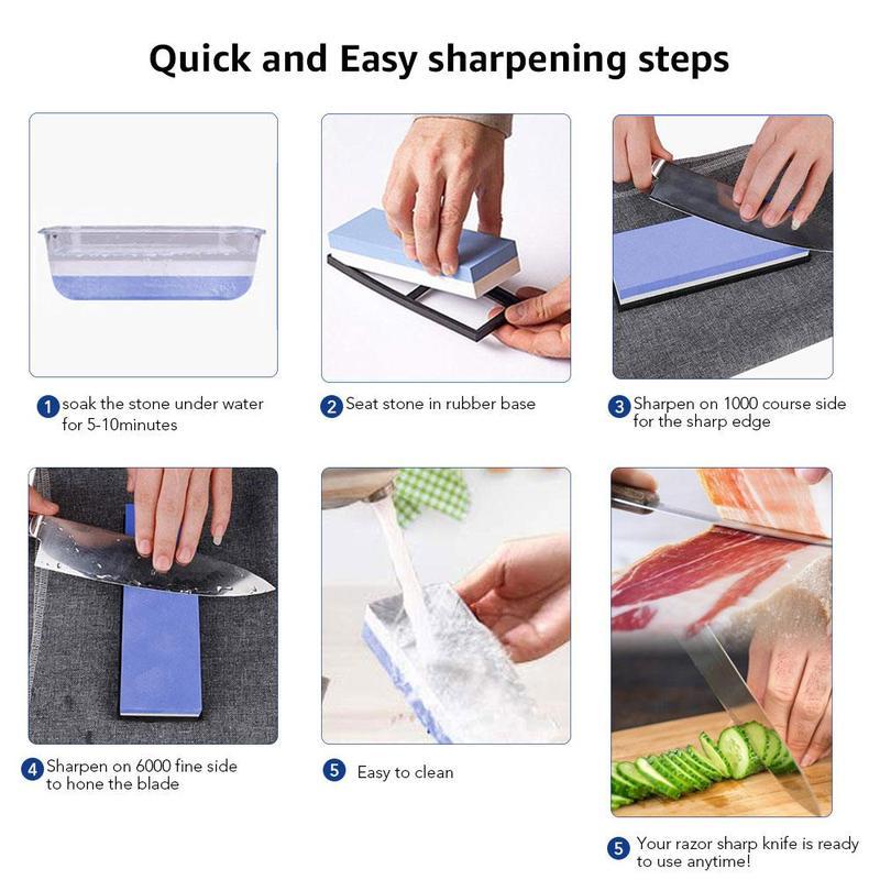 Professional Knife Sharpener Whetstone Sharpening Stones Grinding Stone Water Stone Kitchen Tool 2-IN-1 240 600 1000 3000 Grit