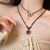 Set of 2 Delicate Rose Flower Pendant Necklace with Peace Buckle and Rose Flower Details for Stylish Women Daily Wear