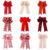 Christmas Decorations Red/Khaki Diy Bow Crafts Christmas Tree Decorations Flocking Cloth Bow Tie Charms For Christmas Atmosphere