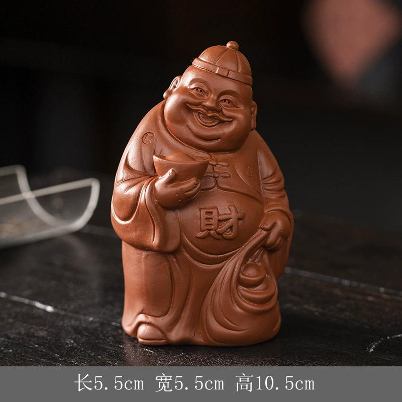 New Chinese Zodiac Pig Fortune Tea Pet, Yixing Zisha Clay Teapot Pallet Ornament, Tea Ceremony Desktop Decoration Gift for Men