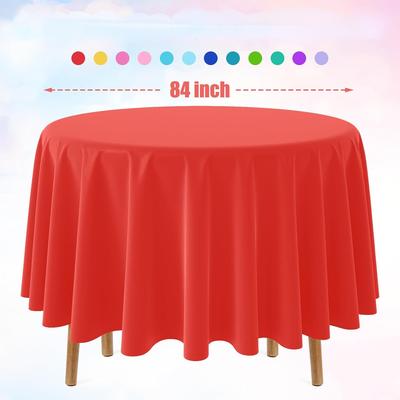 Disposable Round Solid Color Table Cloth Round Plastic Tablecloths Colorful Round Table Covers for Fiesta Home Party Decorations