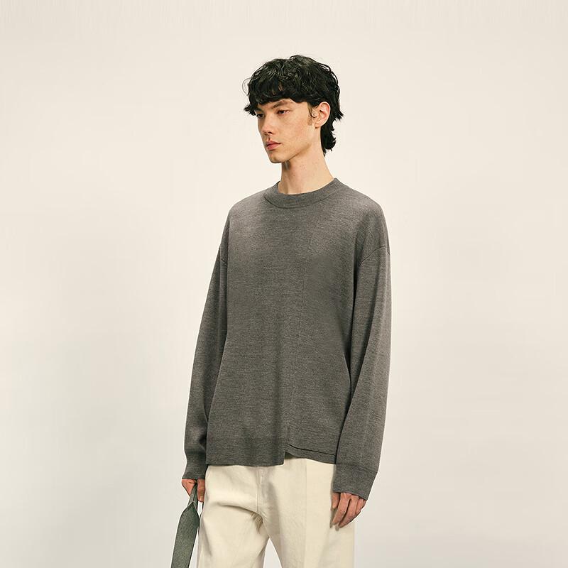 CROQUIS Men's 2025 Autumn Long Sleeve Round Neck Wool Knit Sweater