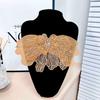 Lace Mesh, Flat Mantle Embroidery Bead Sticker, Curtain Decoration Flower Cloth Sticker, Bright Diamond Pearl Bow.