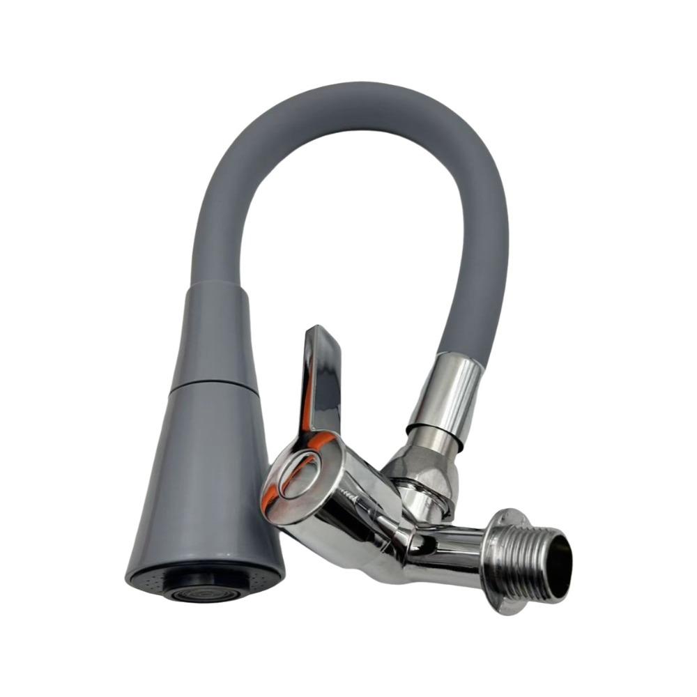 Zinc Zinc Zinc Alloy Rotatable Spout Faucet Water Saving Wall Mounted Faucet Single Cold Water Tap  Bathroom серый