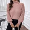 New Turtleneck Pullover Knitted Sweater Autumn and Winter New Wear Loose Casual Shoulder Sleeve Top
