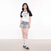 Women's H-Line Round Neck Raglan Sleeve T-Shirt