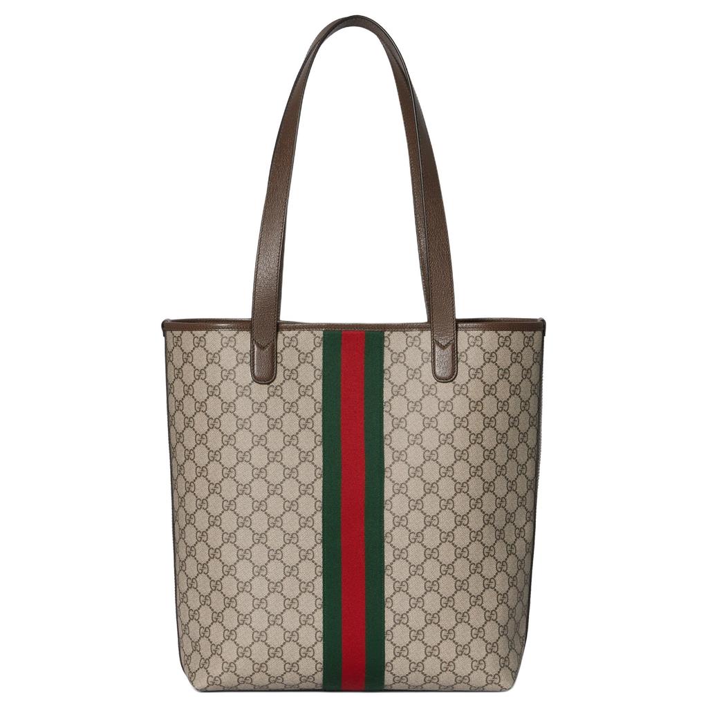 Gucci Ophidia Monogram Coated Fabric Tote Bag Men Tote Bags Beige Brown 834465-FAEOI-9746