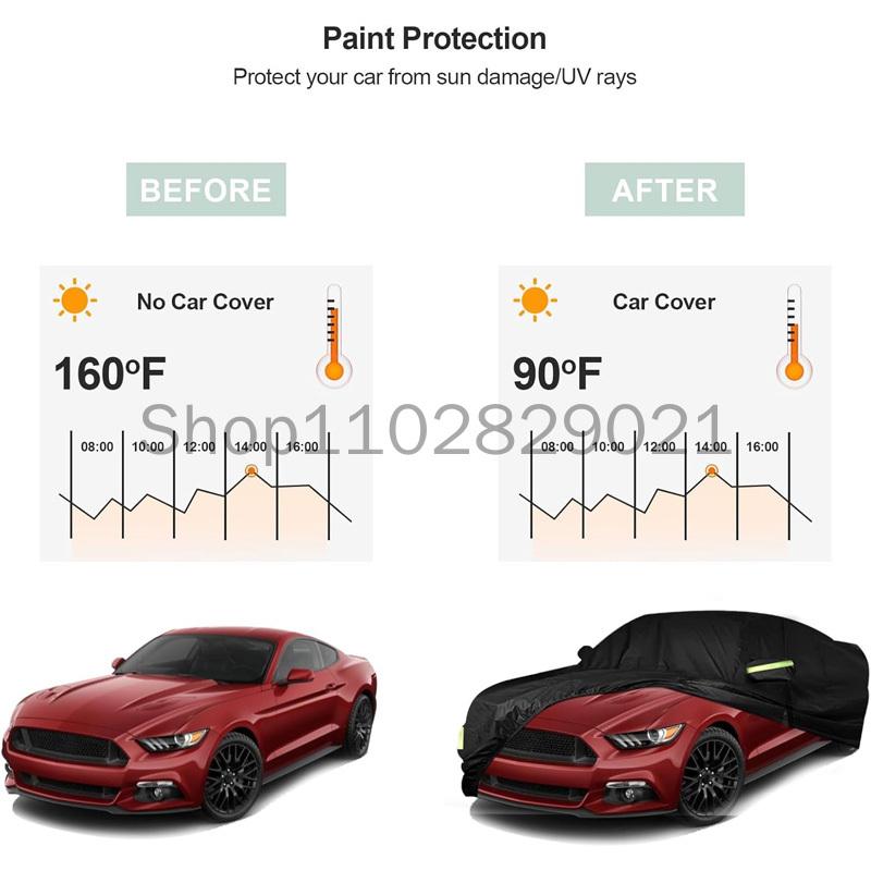 For Tesla Model 3 Full Car Cover - Outdoor Universal Full Body Cover With Side Zipper, Waterproof Dustproof Sunshield