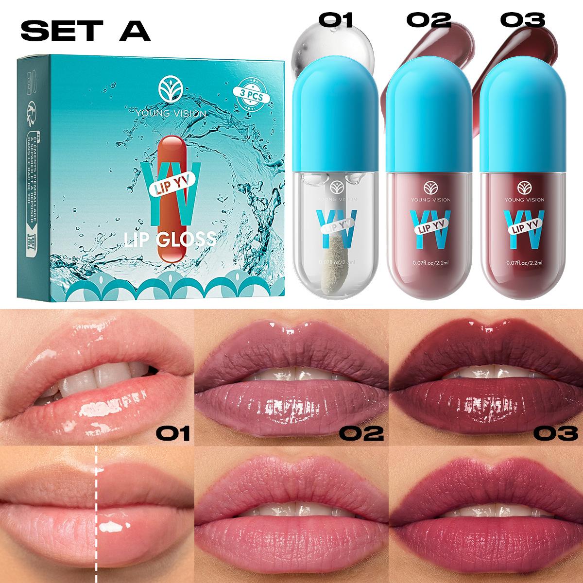 

3 Colors Set Avocado Long-Lasting Moisturizing Lip Stain Is Lightweight, Non-sticky, Non-stick Cup Lip Stain A