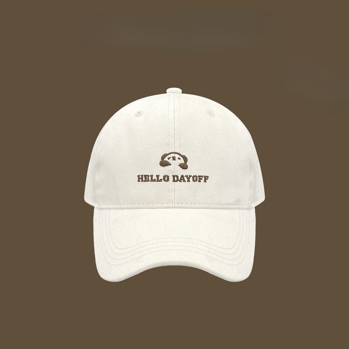 

New Simple Embroidered Large Headed Baseball Hat for Women In Autumn and Winter Korean Style Versatile Sun Hat M (56-58cm)