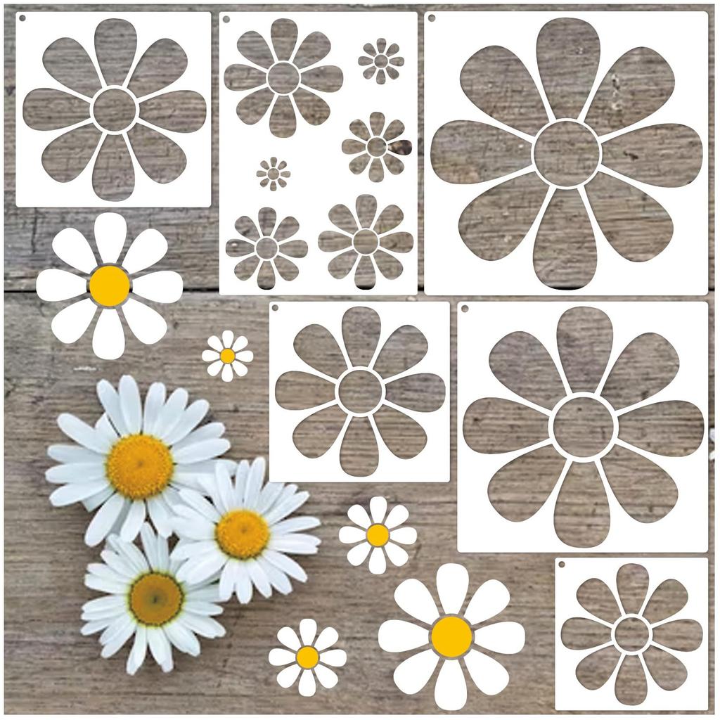Large, Garden Sunflowers, Flowers, DIY, Hollow Out Painting Template, Made of PET Material, Easy To Clean, Artistic Decoration
