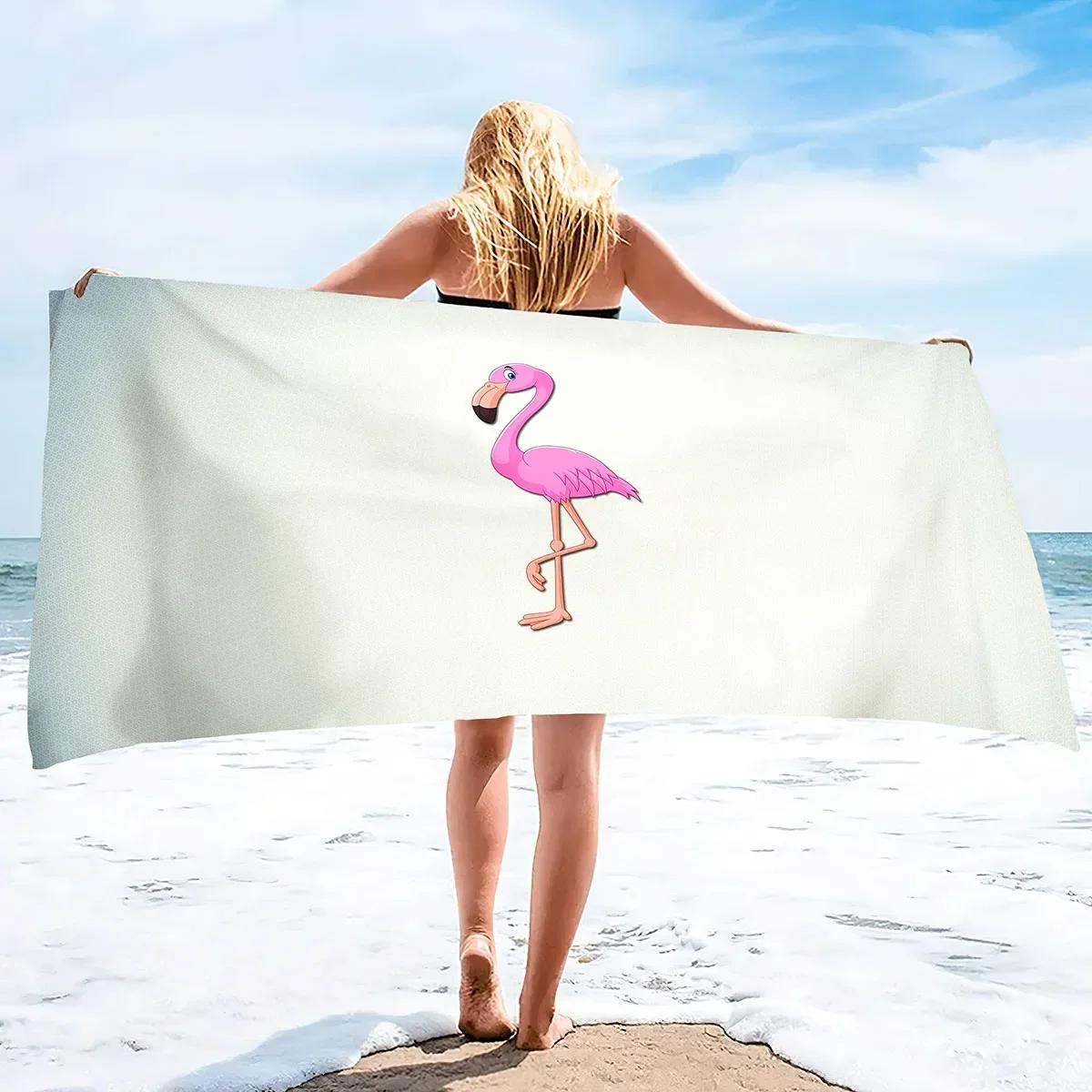 

Oversized Beach Towels Women Sand Free Flamingo Beach Towels Quick Dry Large Bath Towels Microfiber Lightweight Travel Towel W30*H60(CM)