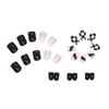 24 Pieces Sweet and Cool Checkerboard Manicure Showing White Temperament Black Nail Piece Wearing Nail Spice Girl Ins Wind