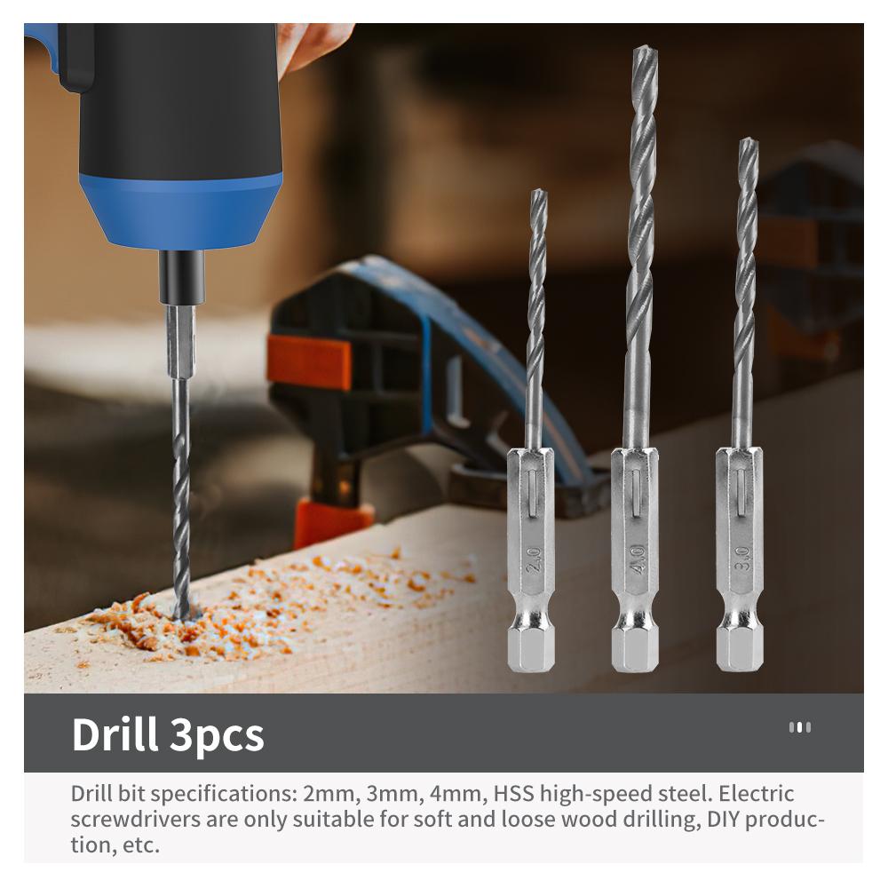 Electric Screwdriver 1300mah Rechargeable Li-ion Battery Screwdriver Set 30pcs S2 Bit 3pcs Hss Drill Electric Drill Set