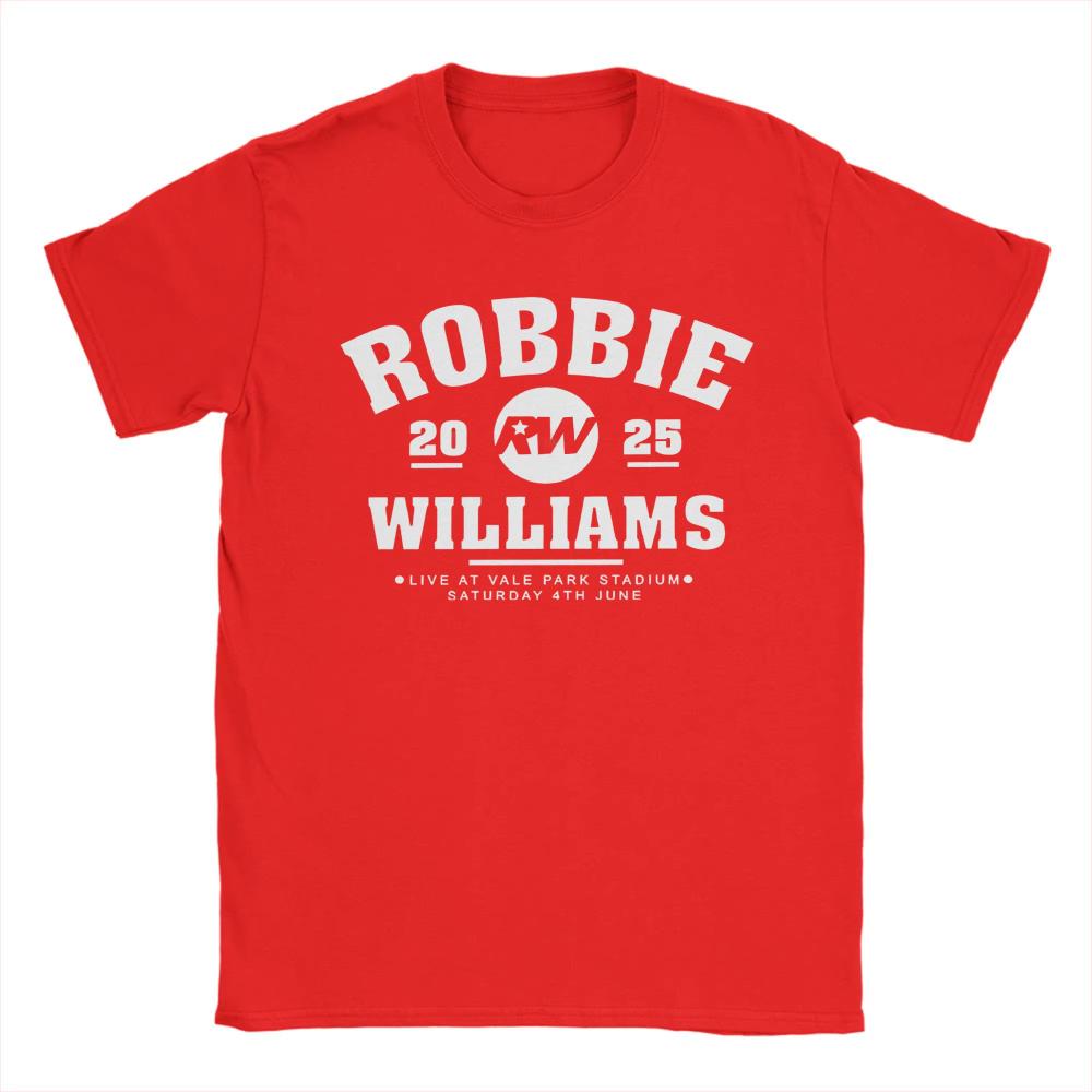 Robbie Williams Live 2026 Konzert T-Shirts für Herren Damen Baumwolle Mode T-Shirts Rundhals RW Sänger T-Shirt Kleidung Neuankunft