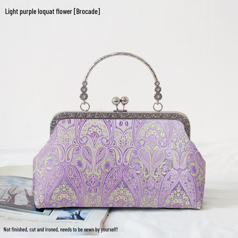 Short Style Handbag Material Kit - Handmade, Multiple Styles, Square Clasp Bag, Includes 20 Needles
