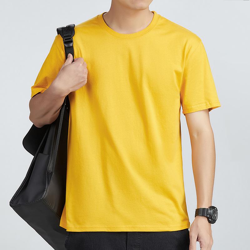 Men's Slim Fit Summer T-Shirt - Plain Color, Round Neck, Short Sleeve Fashion Trend