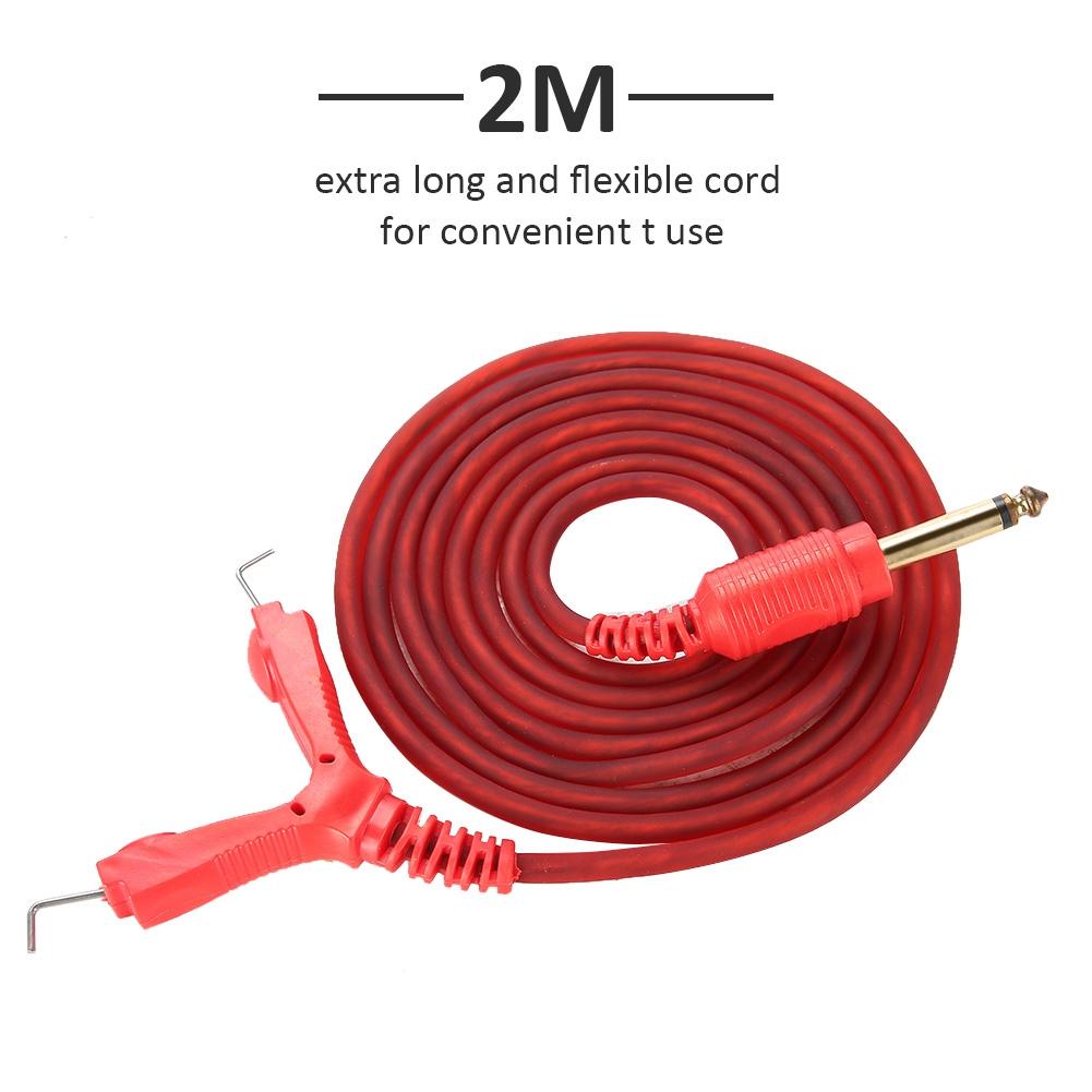 2m Tattoo Power Supply Silicone Clip Cord Tattoo Hook Line for Tattoo Machine (Black)