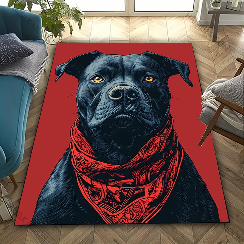 3D HD APBT American Bully and Pitbull Carpet New Release! Rug for Living Room Bedroom,Office Areas,Durable Machine Washable Mat
