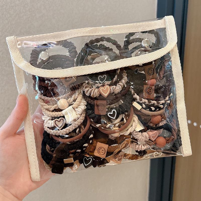 Kleiner Bär Hochelastisches Kaffee-Haargummi für Frauen und Mädchen - Langlebig, Schlicht und Elegant