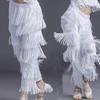 Women's Latin Dance Tassel Pants - Milk Silk Skirt for Practice & Performance