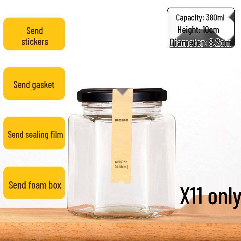 ZISIZ Hexagonal Glass Storage Jar