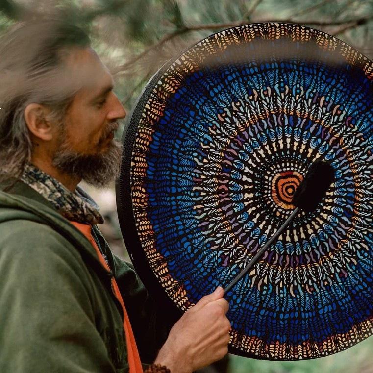 Tree of Life Shaman Frame Drum with Mandala Design