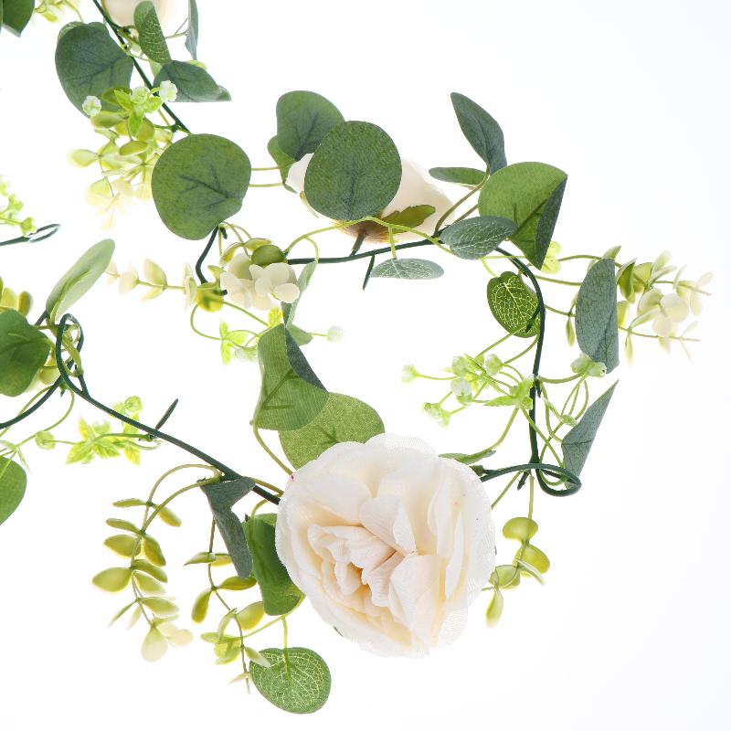 200cm Artificial Eucalyptus Lemon Garland Faux Floral Hanging Vine Rustic Greenery Wreath for Home Wedding Party Decor