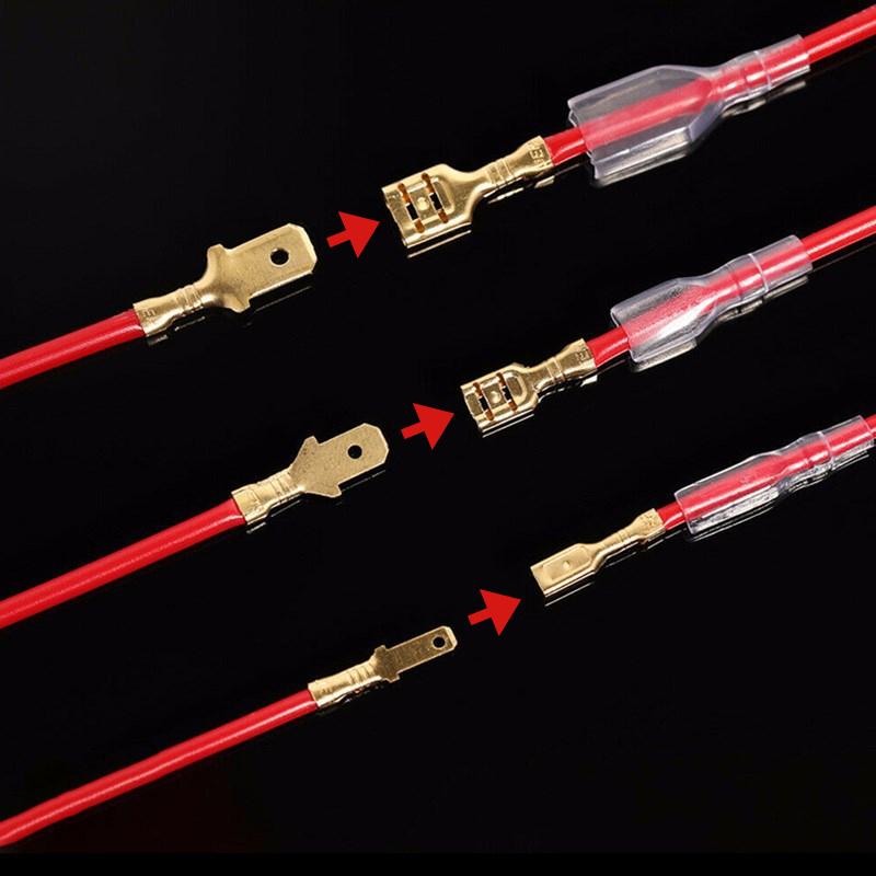 Cold Pressed Reed Terminals 2.8/4.8/6.3mm Insulated Male And Female Spade Crimp Terminals Wire And Cable Connector Combo Kit